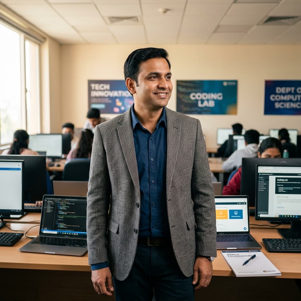 AJCEC faculty in modern computer classroom