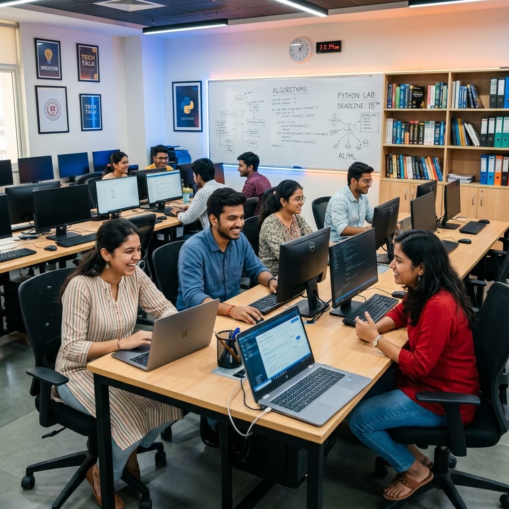 Students learning at AJCEC computer lab